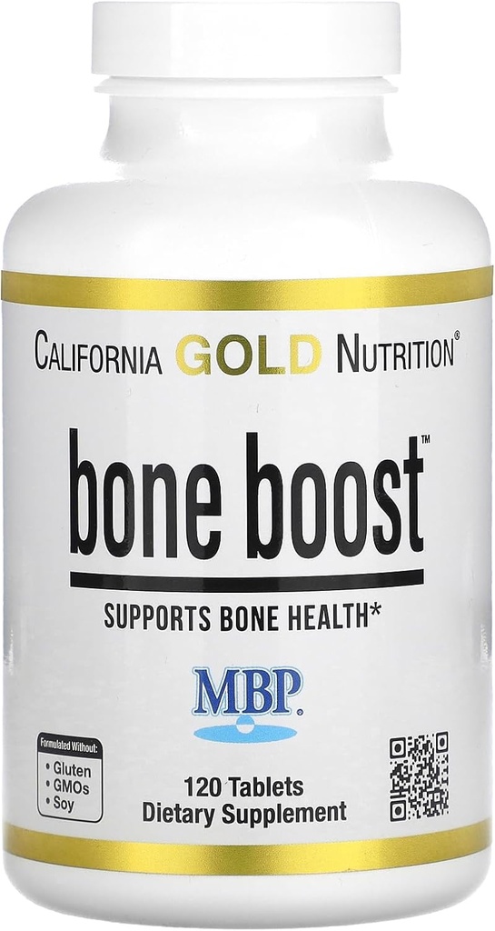 California Gold Nutrition Bone Boost Supplement, Support for Bone Health, Nutrient Blend with Calcium and Vitamin D, Vegetarian Friendly, Gluten Free, Non-GMO, 120 Tablets