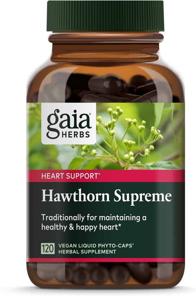 Gaia Herbs Hawthorn Supreme - Hawthorn Berry συμπλήρωμα - με βότανα παραδοσιακά χρησιμοποιείται για την υποστήριξη της υγείας της καρδιάς* - 120 Vegan υγρό Phyto-Capsules (60-Day Supply)