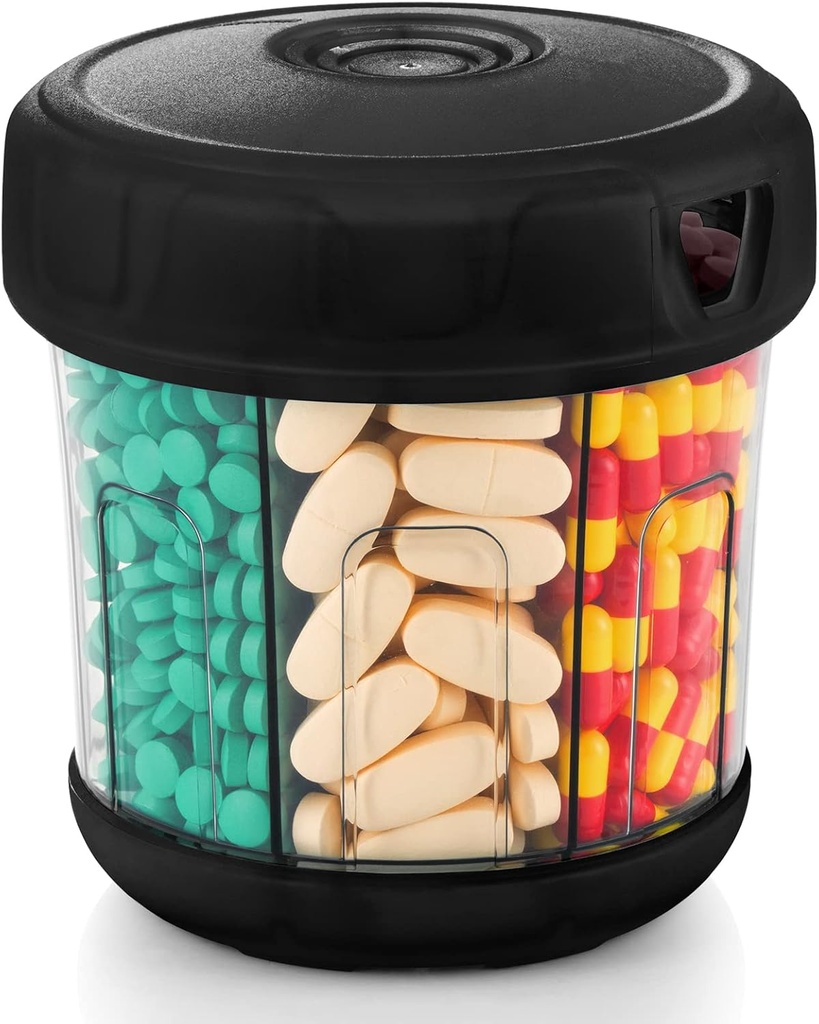 Ekstra Büyük Supplement Organizer ile XL 7 Karşılaştırma, Radyatör Yumuşak Lid Yüklemeye Kolay ve Pill'i Kullanımına Kolay, 1 Ay Jumbo Vitaminek Tıp Organize Deposu
