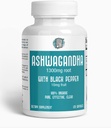 ASHWAGANDHA 1300 mg of Organic Root with Black Pepper. Doğal Stres ve Mood Destek Tamam 120 Capsules