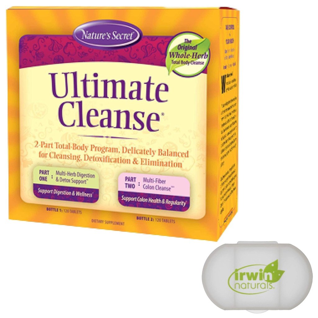 Μυστικό της φύσης 7 ημέρες Ultimate Cleanse - 2 μέρος Total Body Cleanse Προάγει υγιή πέψη & εξάλειψη με πολυ- Herb Detox Blend & Multi-Fiber Colon Cleanse, 240 δισκία, με ένα χάπι περίπτωση