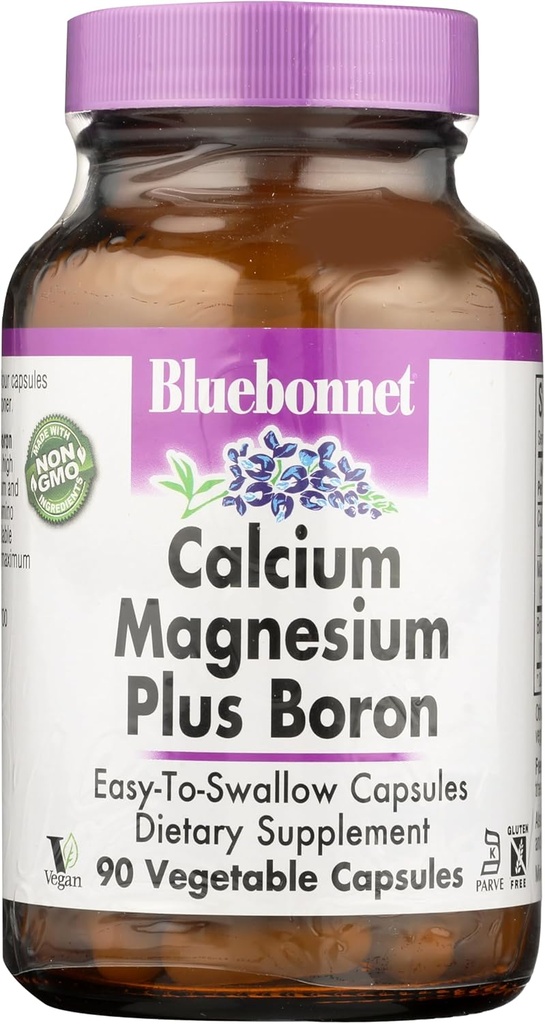 BlueBonnet Ασβέστιο Μαγνήσιο Plus Βόριο χορτοφαγικές κάψουλες, Off White, 90 Count
