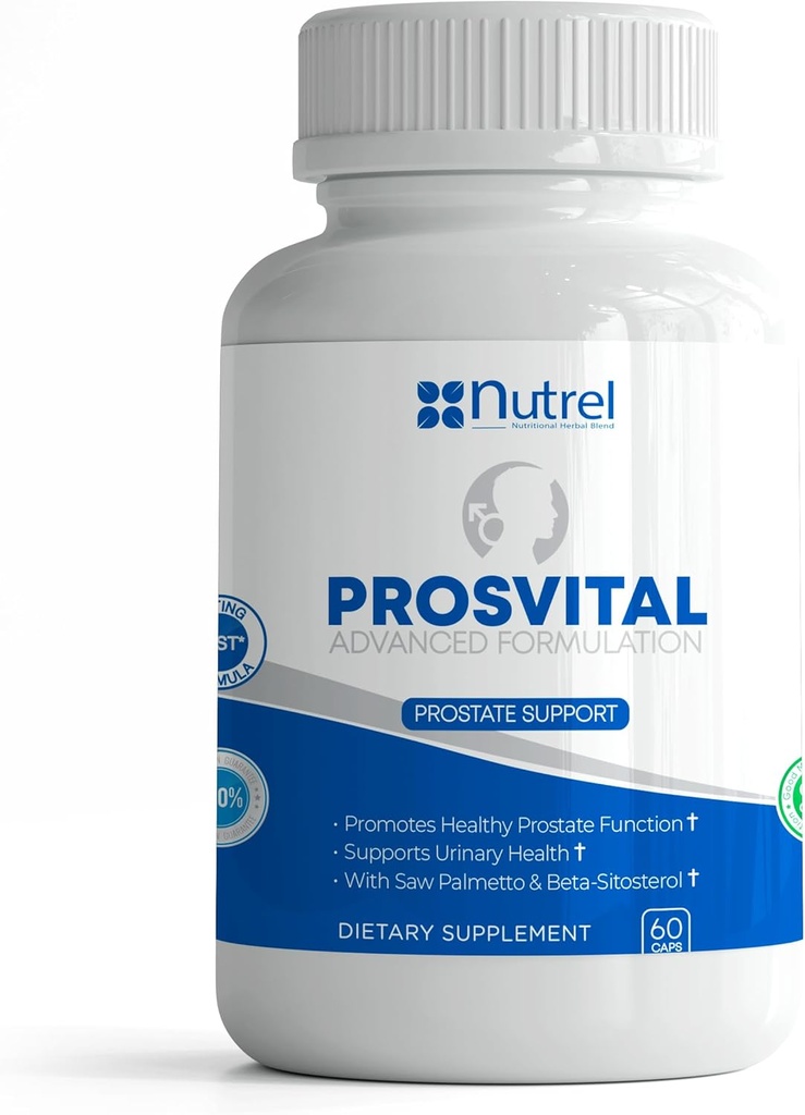 Γενόσημο συμπλήρωμα Nutrel Prosvital, Prostate για άνδρες, 60 κάψουλες, πριονισμένο Palmetto και Beta σιτοστερόλη, Προώθηση Prostate Wellness