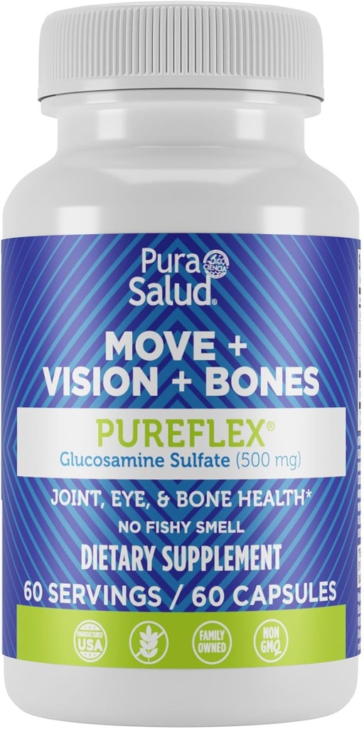 Temel Markalar Pura Salud Pureflex Glucosamine Sulfate 500 mg, 60 Kont (1.5 km)