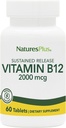 Natures Plus Vitamin B12 (Methylcobalamin), Sustained release - 2000 mcg, 60 Vejetaryen Tabletler - Yüksek Potency Red Blood Hücre Desteği - Doğal Enerji ATM - Gluten-Free - 60 Hizmetler