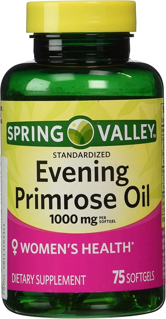 Primrose Oil Women's Health Diyetary Supplement Softgels, 1000 mg, 75 Count