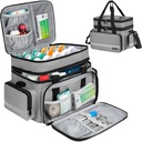 Büyük Pillter Şişe Organizer, Çift Katmanlar Tıp Depolama Bag, Lockable Surfaces ve Omuzlu Ütülü, Prescription Şişes, Vitamins & Medical Materials, Gray (Bag Only)