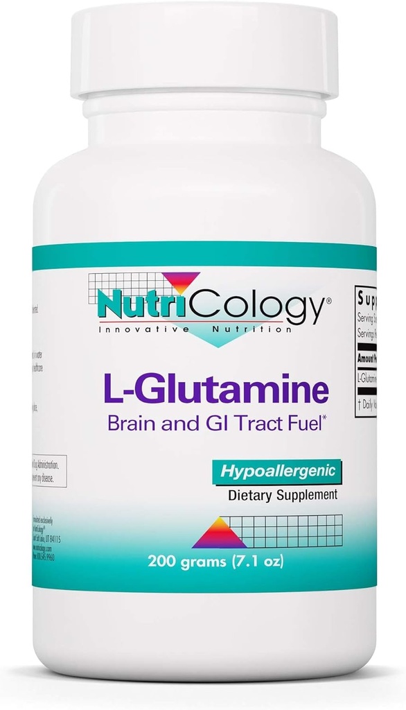 Nutricology L-Glutamine Powder - Gut Health for Men & Women, Free Form Amino Acid, Pure, 4.7g Συμπλήρωμα - 7.1 Ουγγιά