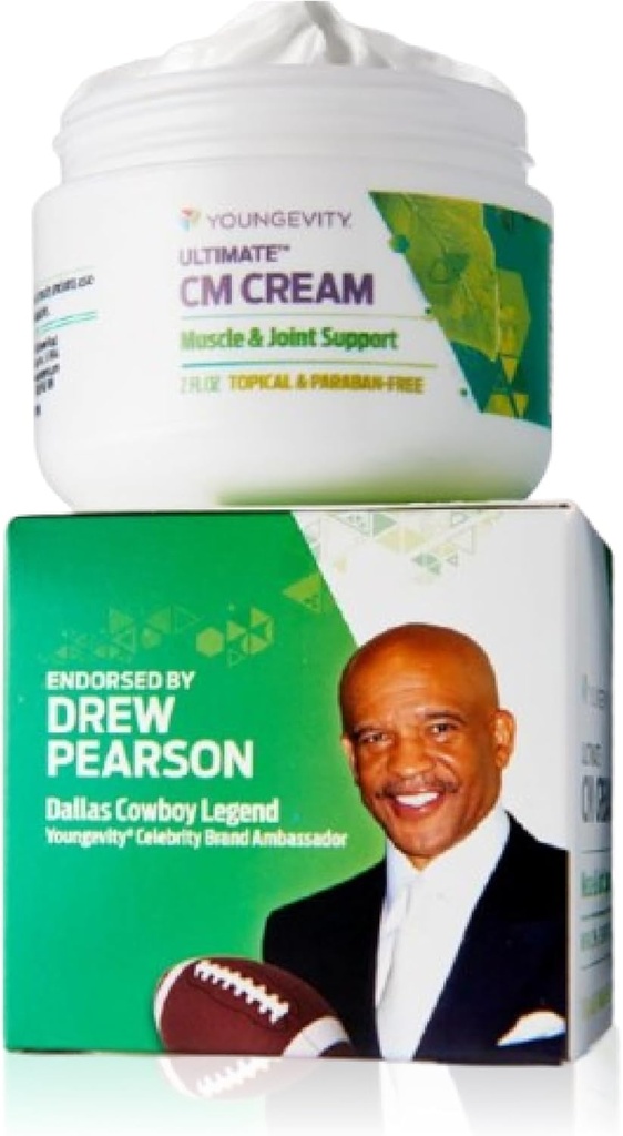 Youngevity Ultimate CM CreamTM - Κρέμα Μυϊκής και Κοινής Καταπραϋντικής Αναλγητικής Κρέμα - Paraben Free - Back, Neck, Hand, and Feet Pain Support - Μέντχολ 1,4% - (2 oz Jar)
