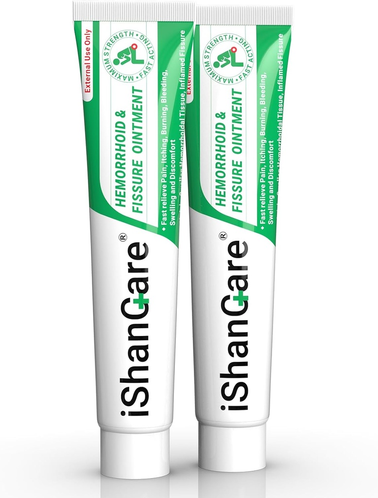 Hemorrhoid Cream, Hemorrhoid & Fissure Treatment Ointment Extra Strength, Relief Anal Pain, Itching, Bleeding, Swelling, Discomfort, Natural Herbs Fast Acting Materialss, Contains