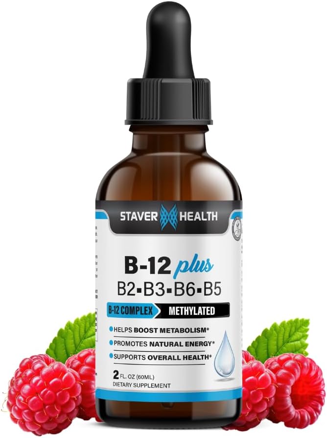 B12 Plus Sıvı Vitamin B Kompleksi Tamam - B Kompleks Vitamin Tamam - 2 Ay Supply - Enerji Desteği Tamam - Vegan - Non-GMO - Gluten Free - 2 Fl Oz