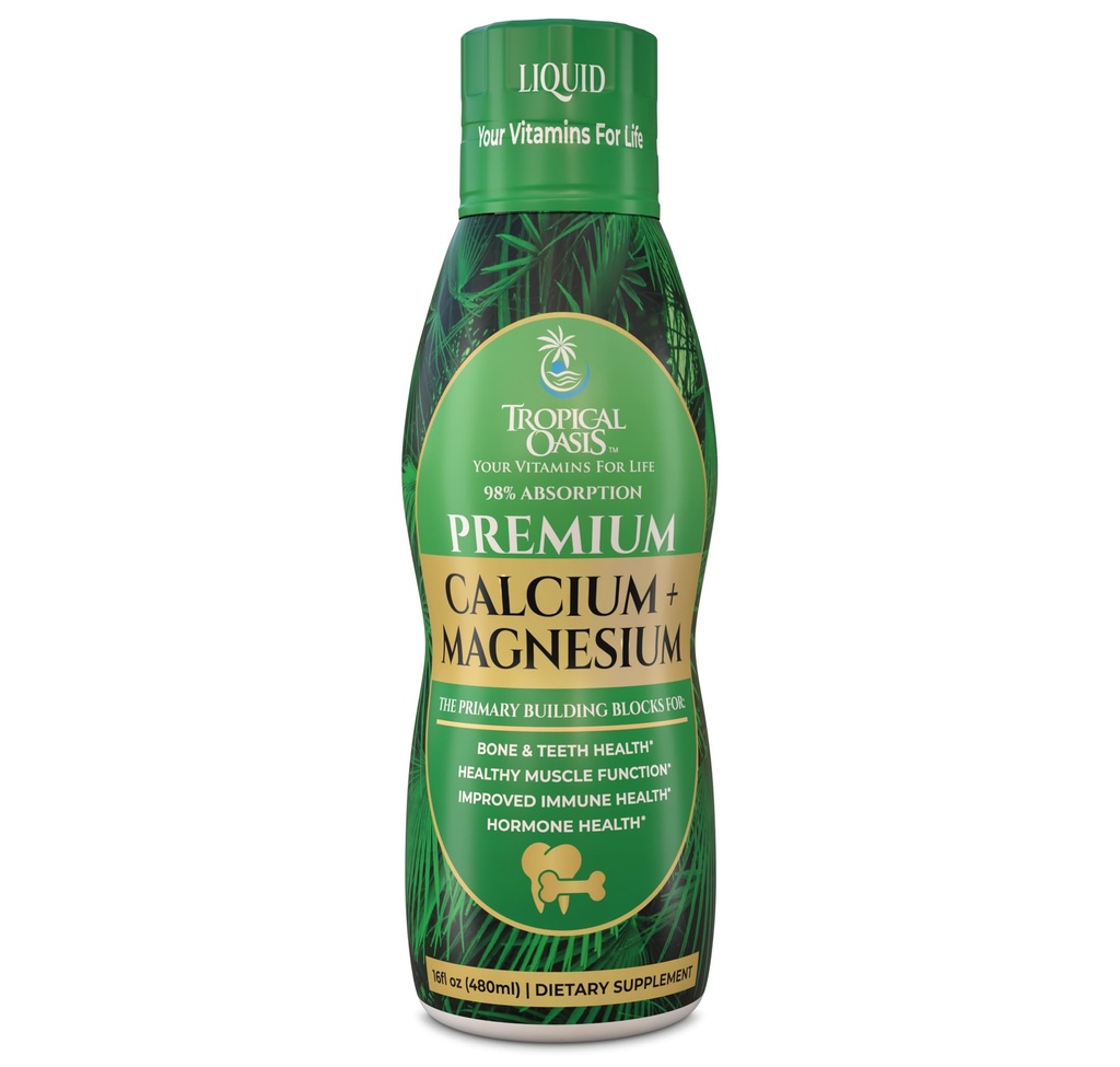 Premium Sıvı Kalsiyum Magnezyum Tamamı | Güçlü Kemikleri ve Sağlıklı Dişleri | Doğal Sıvı Vitamin w/Calcium, Magnezyum Citrate, Boron & Vitamin D3 | 98 Max Abvitamin | 16oz, 32 Serv