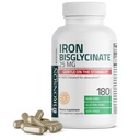 Bronson Demir Bisglycinate 25 mg Stomach, Destekler Enerji ve Sağlıklı Kızıl Kan Hücre Üretimi - Non-Constipating Formula - Non GMO, 180 Vegetarian Capsules