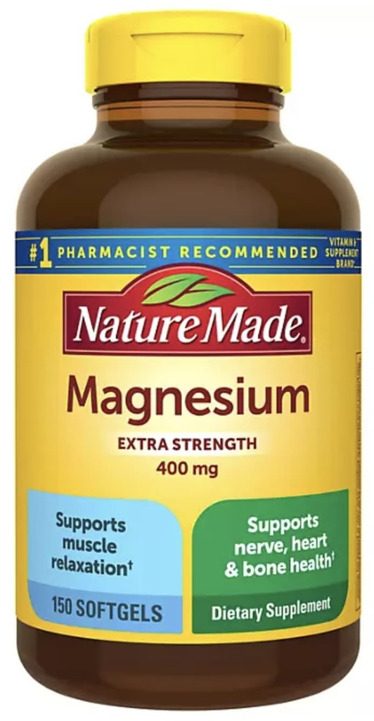 Doğa Yüksek Potency Magnezyum 400 mg - 150 Liquid Softgels,(Pack of 2)