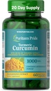 Puritan's Pride Turmeric Curcumin 1000 mg, 95 Cucuminoids'e ayak uydurulmuş, Antioksi Health için Herbal Diyetsel Supplement, 60 Radpid Release Capsules