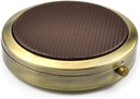 Retro Compact Pill Θήκη με Καθρέφτη για την ταξιδιωτική ιατρική Organizer (Coffee)
