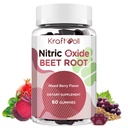Beet Root Gummies 6000 mg – Nitrik Hoffman ile Grape Tohumu, Pomegranate, Vitaminler C & B12 – Nitrik Oksit Erkekler için Tamamlar – Karma Berry Flavor – 60 Gummies