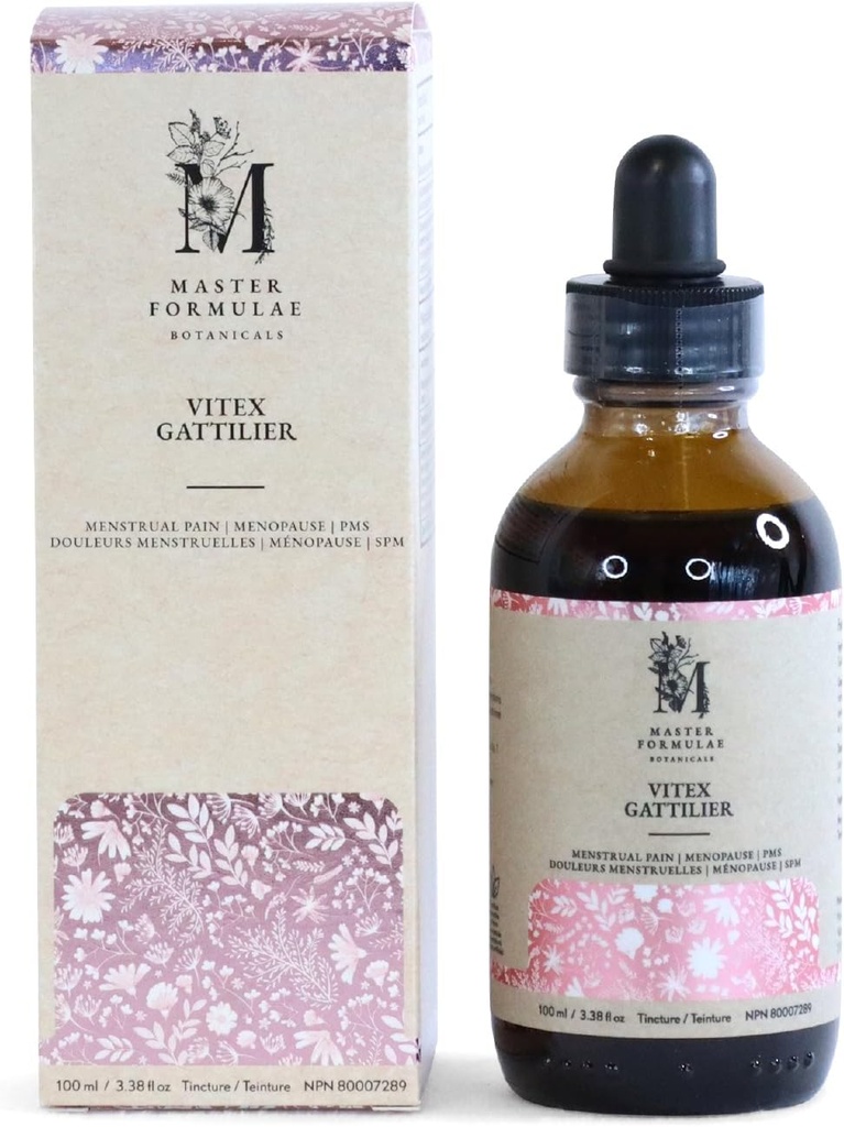 Master Formulae Vitex Chasteberry Herbal Tincture | Ekstra Kuvvet, Pills'tan Daha Yüksek Biyoyayılabilirlik | PMS, Menstrual Cramps, Headaches, Bloating, Women's Hormon Balance | 100mL