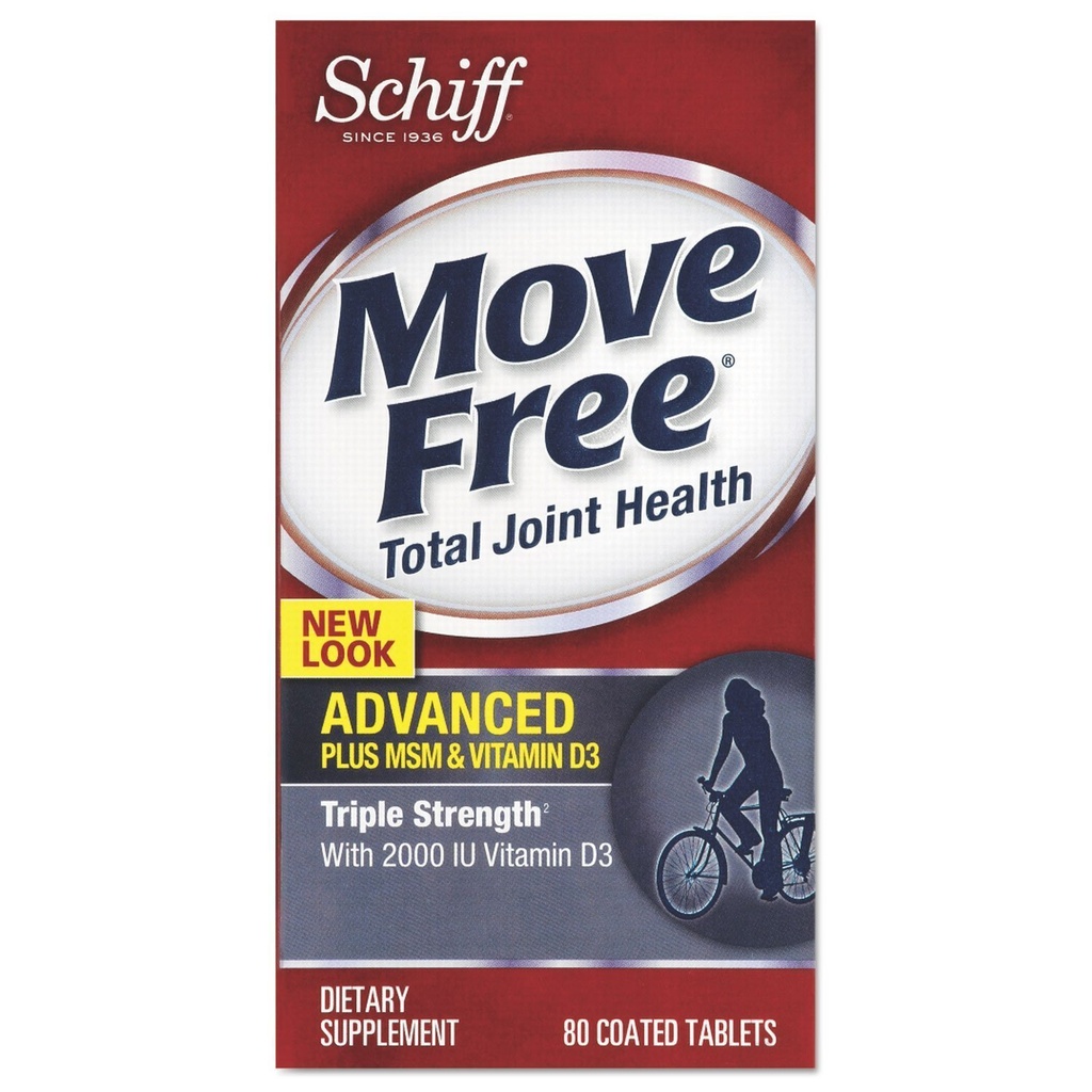Schiff Free Advanced, Triple Strength Plus MSM & Vitamin D3, 80 kapaklı Tabletler ( Multi-Pack)