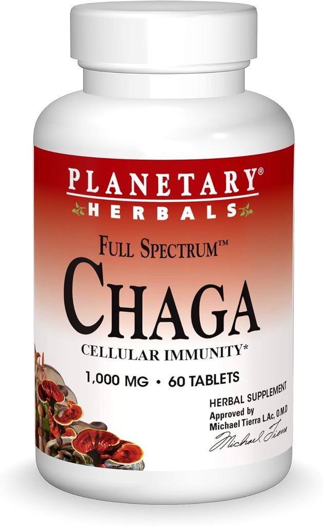 Πλανητικά βότανα Chaga Full Spectrum, Ενισχυμένη Κυτταρική Ανοσία, 60 δισκία