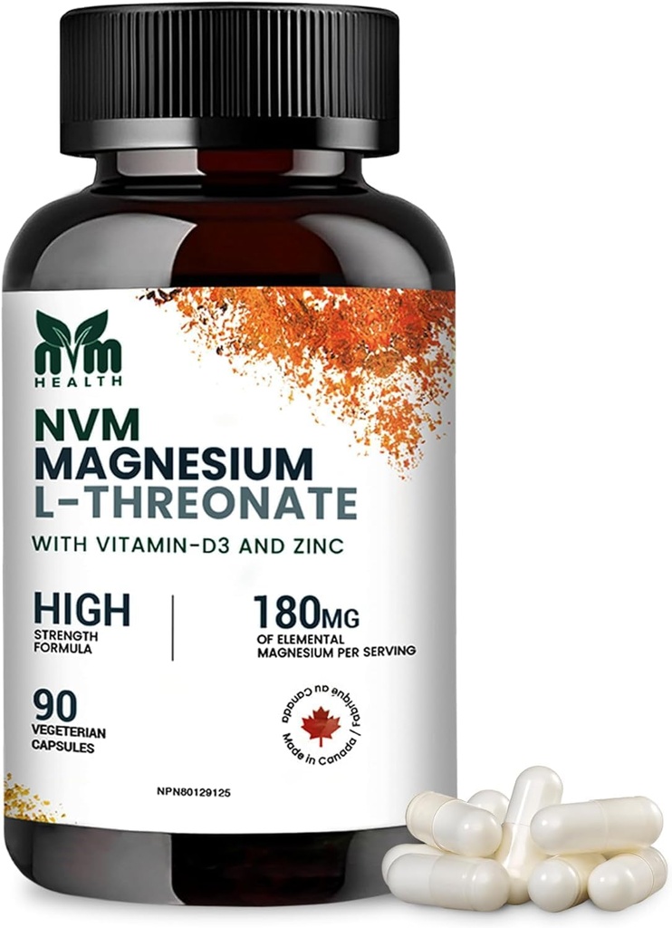 Magnezyum D3 ve Çinko ile Sleep Support, Muscle Functions, Electrolyte Balance ve Immune Support I Gluten Free, Non- GMO, 90 Vegetarian Capsules