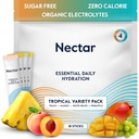 Nectar Hydration Packets - Electrolytes Toz Paketleri - Sugar Free & 0 Calorie - Organik Meyve Sıvı Günlük IV Hydrate Sticks for Dehidr & Rehidrasyon Relief (Tropical 18 Pack)