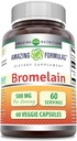 Amazing Formulas Bromelain 500 mg 2400 GDU, 60 Veggie Capsules | Non-GMO | Gluten Free | Made in USA | Ideal for Vegetarians