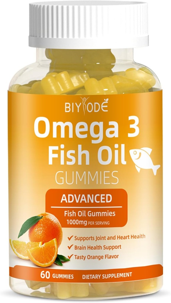 Omega-3 Fish Oil Supplements: Saf 1000 mg Omega-3 Gummies Kalp Ortak Göz Beyin Immune Health 60 Gummies 30 Day Supply