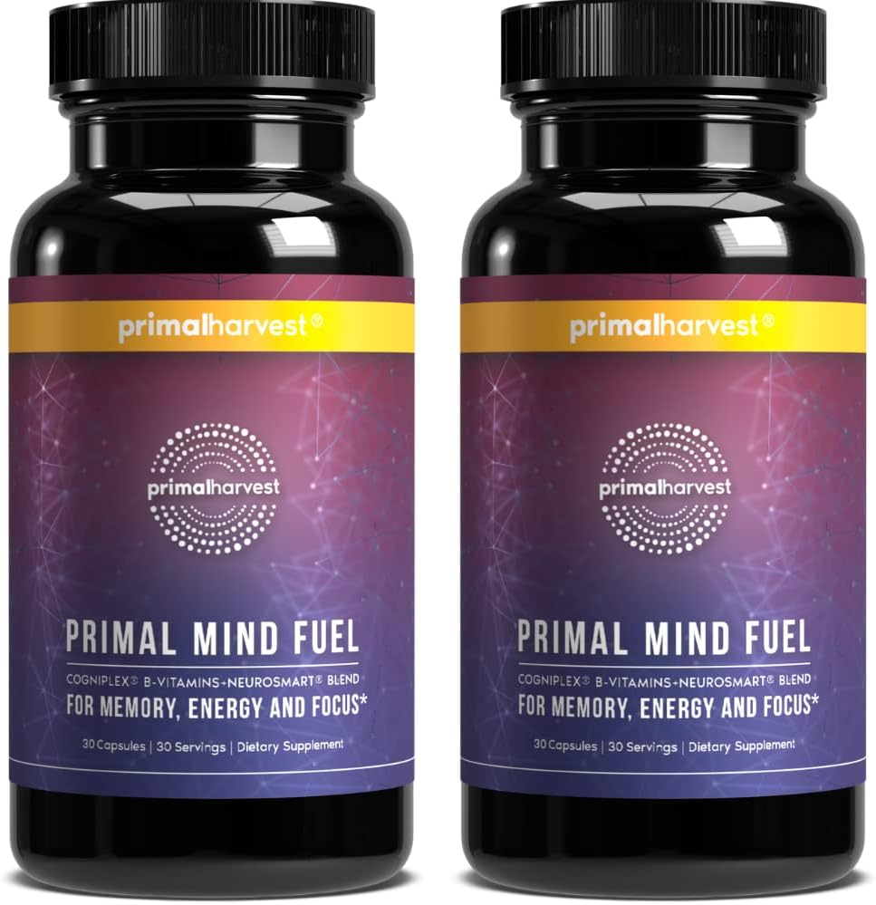 2 Pack, Primal Mind Fuel Brain Booster για την εστίαση, την ενέργεια, την σαφήνεια, την υγεία του εγκεφάλου μνήμης 30 κάψουλες Nootropics Brain συμπλήρωμα υποστήριξης για άνδρες και γυναίκες