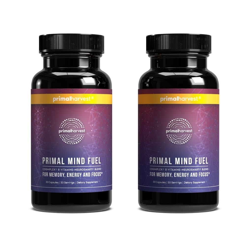 2 Pack, Primal Mind Fuel Brain Booster για την εστίαση, την ενέργεια, την σαφήνεια, την υγεία του εγκεφάλου μνήμης 30 κάψουλες Nootropics Brain συμπλήρωμα υποστήριξης για άνδρες και γυναίκες
