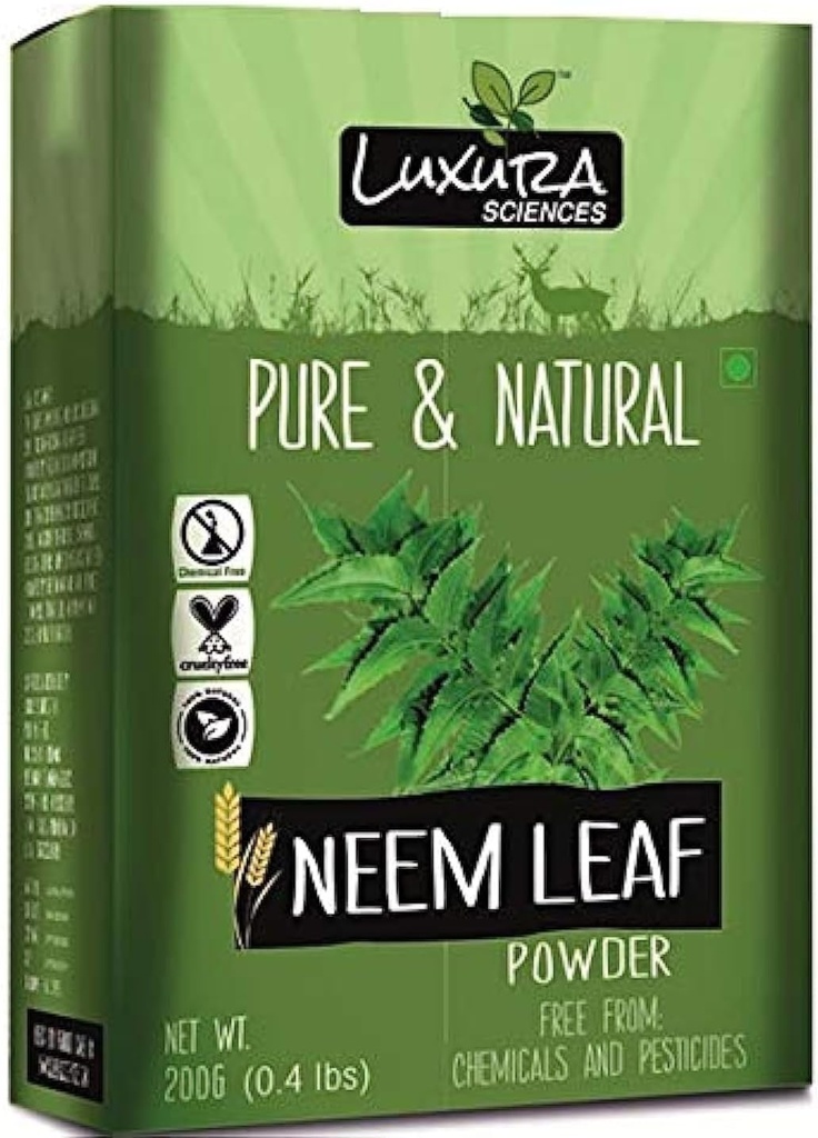 Luxura Sciences Organic Neem Leaf Toz | Saç, Skin & Oral Health | Destekler Oral Hijyen & Immune System | Dandruff, Clears Clogged Pores & Purifies Body | 705 Oz/200g