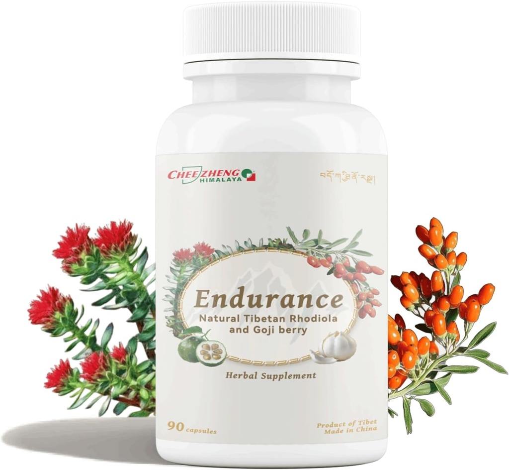 CheezhengHimalaya Rhodiola ve Cut Berry Daily Supplement, Support Energy, mental Calmness, Boost Digestion, Advanced Immunity, improves Oksijen Utilization, Tibet Natural Herbs, 90 Veggie Capsules