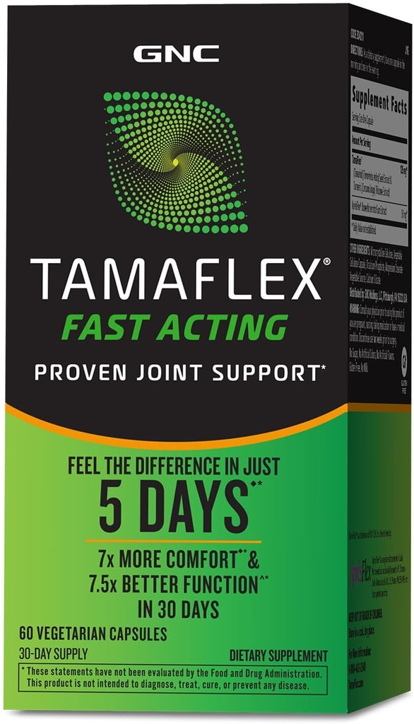 GNC TamaFlex ταχεία δράση, κοινή υποστήριξη, 60 κάψουλες χορτοφάγων
