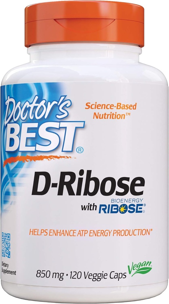 Doktor'un En İyi D-Ribose, Supports ATP Energy Production, Non-GMO, Gluten Free, Soy Free, Vegan 120 Veggie Caps