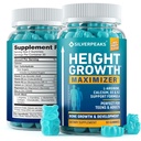 SILVERPEAKS Height Growth Gummies for Kids, Teens & Adults - Height Growth Maximizer Supplement with Calcium, Vitamins D3 & K2, Magnesium, Zinc for Bone Strength & Height Increase - 60 Gummy Chews