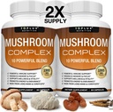 Toplux Mushroom Supplement Lions Mane & Cordyceps Reishi Chaga 10 Βιολογικό Mushroom Blend για την υποστήριξη του ανοσοποιητικού συστήματος, της μνήμης, της εστίασης & της σαφήνειας και της αύξησης της ενέργειας, για τις γυναίκες ανδρών, 60 κάψουλες