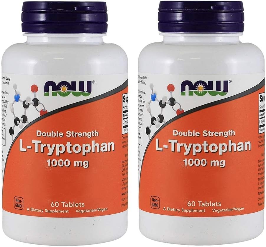 NOW Foods - Now Foods L-θρυπτοφάνη 1000mg, δισκία, 60-Count [Υγεία και Ομορφιά] (Pack of 2)