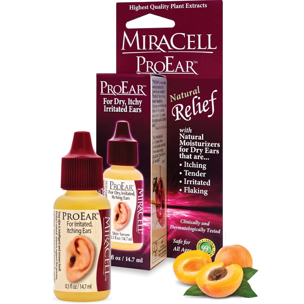 Miracell ProEar, Ear Drops for Itchy Ears, Ear Wax Softener, Clogged Ears, Kuru Ears, Yetişkinler Bebekler için. 0,5