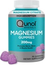 Yetişkinler için Qunol Magnezyum Gummies, 200 mg Elemental Magnezyum ( 1,750 mg Magnezyum Citrate), Yüksek Aborpsiyon Tamam, Destekler Nerve, Bone and Muscle Health, Vegetarian, 90 Count Count