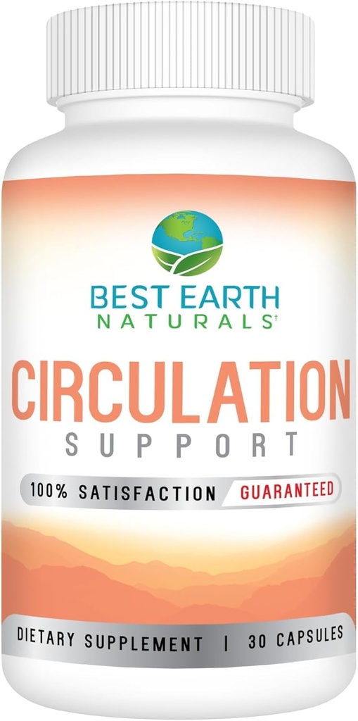 Best Earth Naturals Circulation Supplement - Ισορροπημένη Φόρμουλα για Βέλτιστη Κυκλοφορική Υποστήριξη - 30 Κάψουλες (30-Ημέρα προσφοράς)