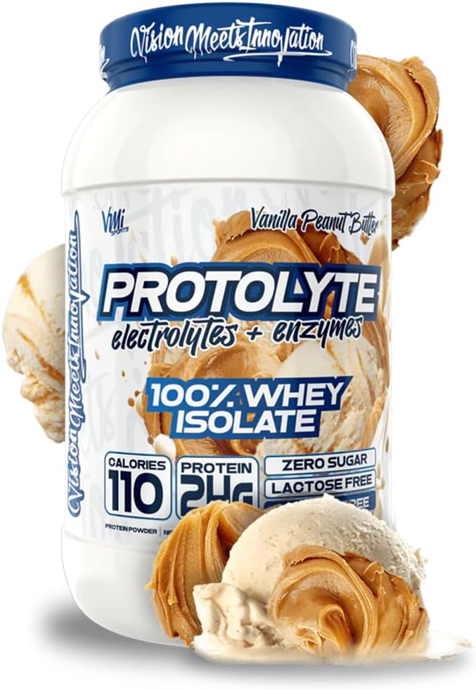 VMI Sports | ProtoLyte Whey Isolate protein Toz | Low Calorie Whey for Kilo Kaybı ve Kas Kazanma | Digestive Enzymes | Non-GMO (1.6 lb, Vanilla Peanut Butter)