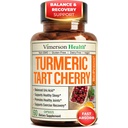 Turmeric Curcumin Supplement with 10:1 Tart Cherry Extract & Celery Seed Extract - Φυσική ισορροπία ουρικού οξέος, κοινή υγεία & βοήθεια ύπνου - Turmeric Curcumin with Black Pepper. 60 Tart Cherry Κάψουλες