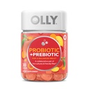OLLY Probiotic + Prebiotic Gummy, Digestive Support and Gut Health, 500 Million CFUs, Fiber, Ενηλίκων Chewable συμπλήρωμα για άνδρες και γυναίκες, Ροδάκινο, 30 Ημέρα προσφοράς - 30 Μέτρα