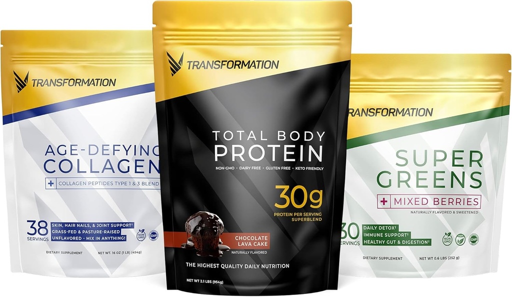Çikolata Protein Tozu | 30G Multi-Protein Superblend+ Grass-Fed Hydrolyzed Collagen Nail Toz- Saç, Skin, Nails+ Organik Süper Yeşiller Superfood Toz- Immune & Enerji Desteği