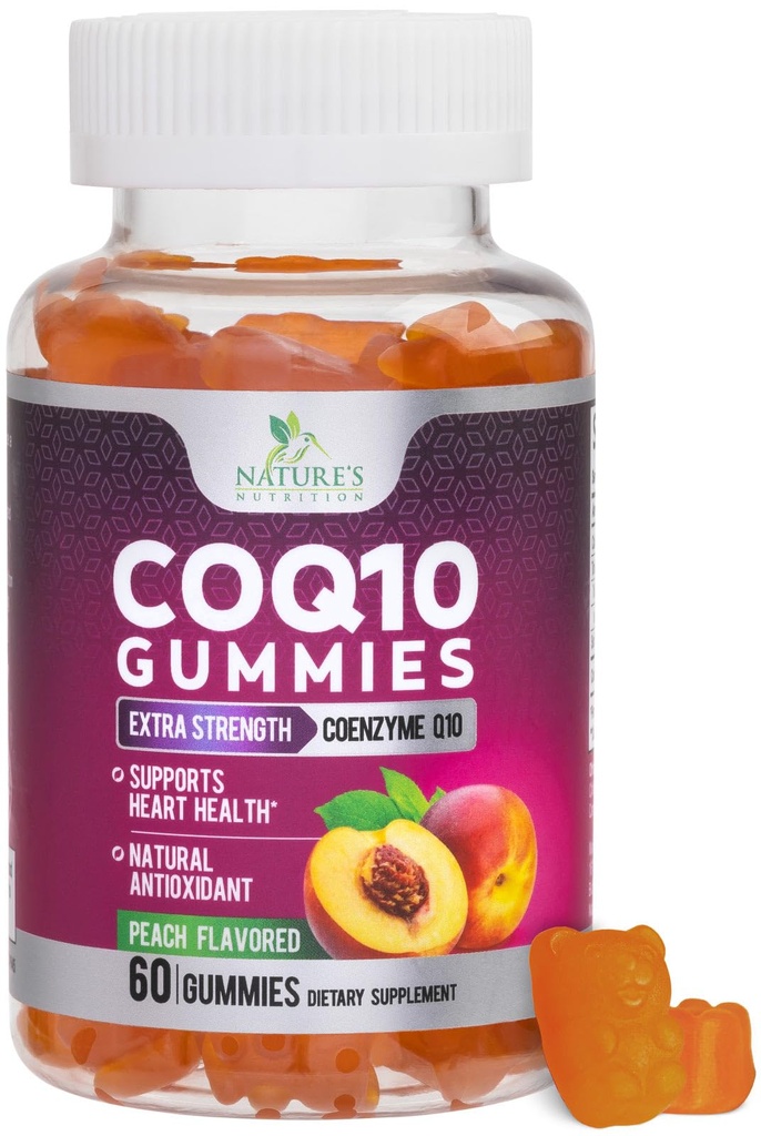 CoQ10 Gummies 100 mg - 3X Güçlü, Yüksek Aborpsiyon, Kalp Sağlığı Desteği ve Enerji Üretimi için Antioksi Supplement, Ultra Coenzyme Q10 Vitaminleri, Coq 10 Supplements, Non-GMO - 60 CoQ10 Gummies