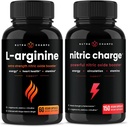 NutraChamps L-Arginine Capsules and Nitric Charge Capsules 2 Pack Bundle