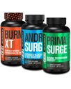Jacked Factory Androsurge Estrogen Blocker for Men + Primasurge testosteron ATM for Men + Burn XT Burn-XT Thermogenic Fat Burner - Appetite Suppressant için