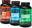 Jacked Factory Androsurge Estrogen Blocker for Men + Primasurge testosteron ATM for Men + Burn XT Burn-XT Thermogenic Fat Burner - Appetite Suppressant için