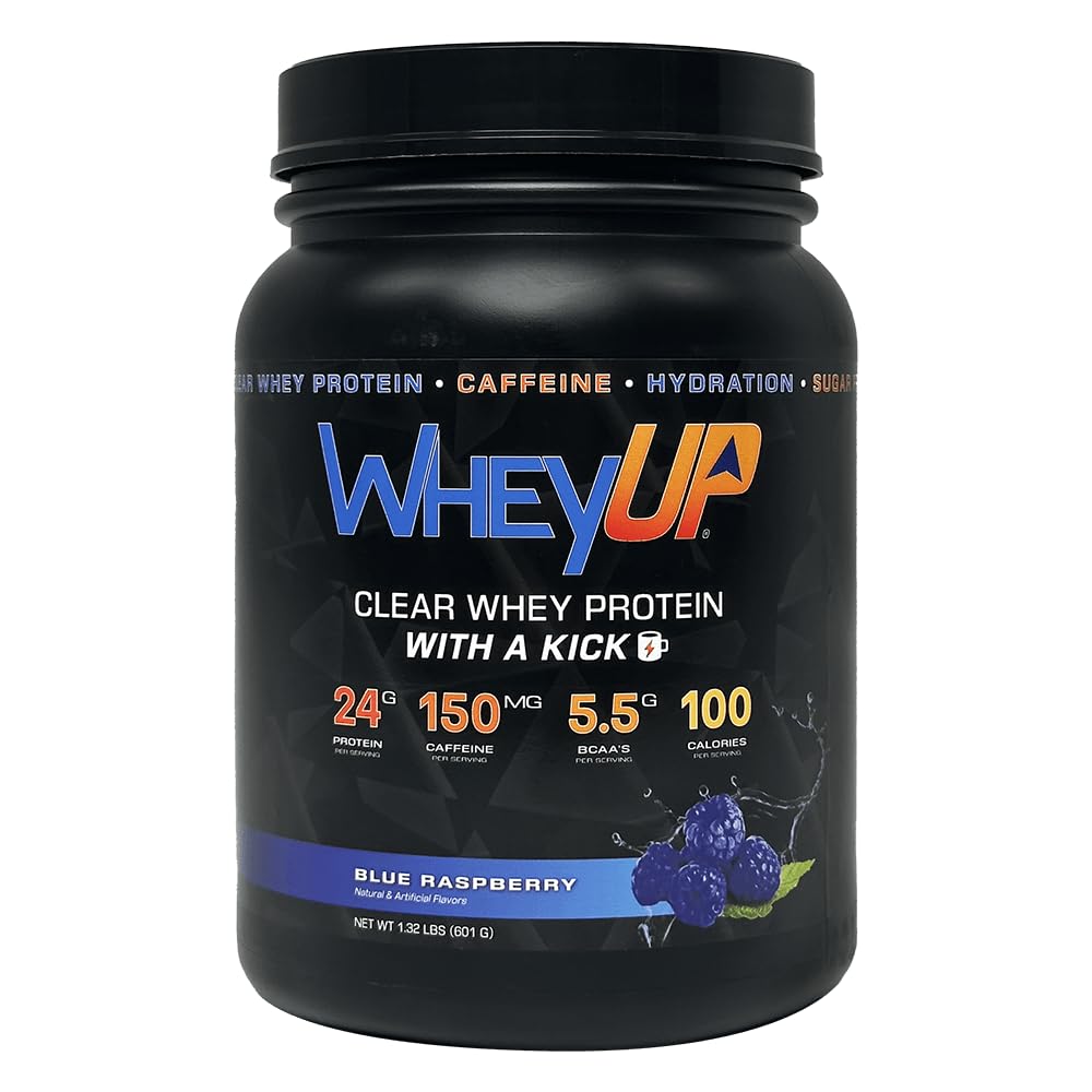 Lean Clear Whey Isolate - 24g protein + 150 mg Caffeine - Blue Raspberry - Clear Whey Protein Toz - Sugar-Free - Keto-Friendly - Juice-Style Pre Post Workout Drink - 20 Servisler