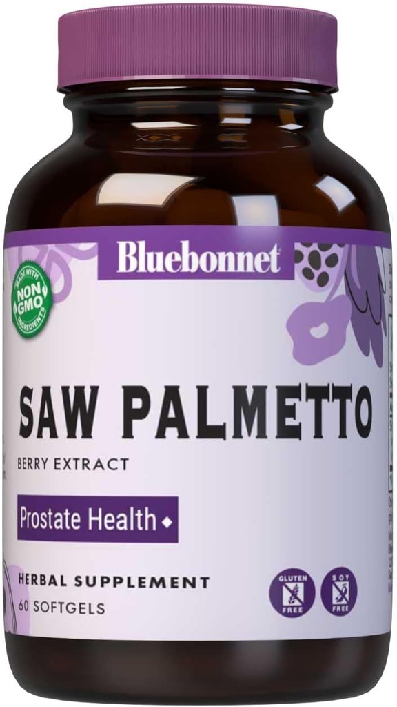 BlueBonnet Ekstra Güçlü Saw Palmetto Berry Ekstraksiyon Tamam, 60 Kont